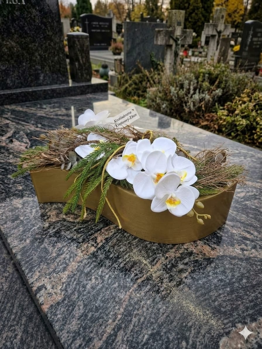 Smútočná ikebana Orchideové Srdce