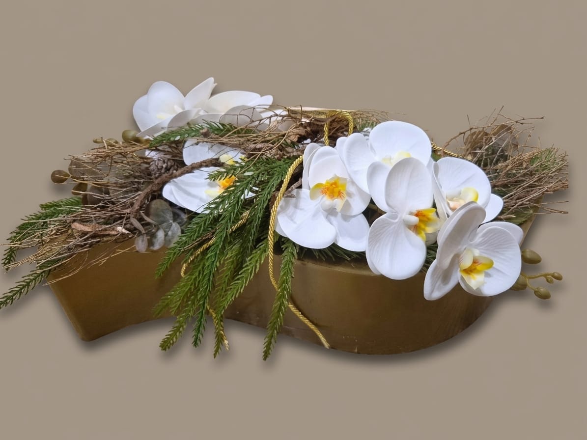 Smútočná ikebana Orchideové Srdce