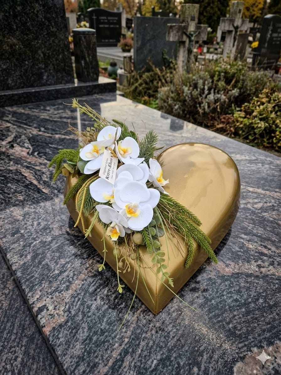 Smútočná ikebana Orchideové Srdce