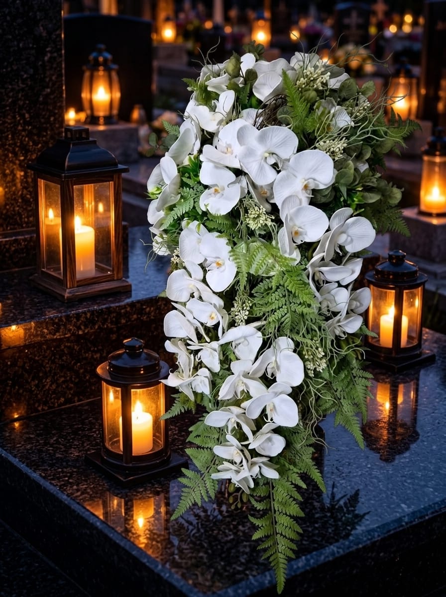 Smútočná ikebana Orchidea